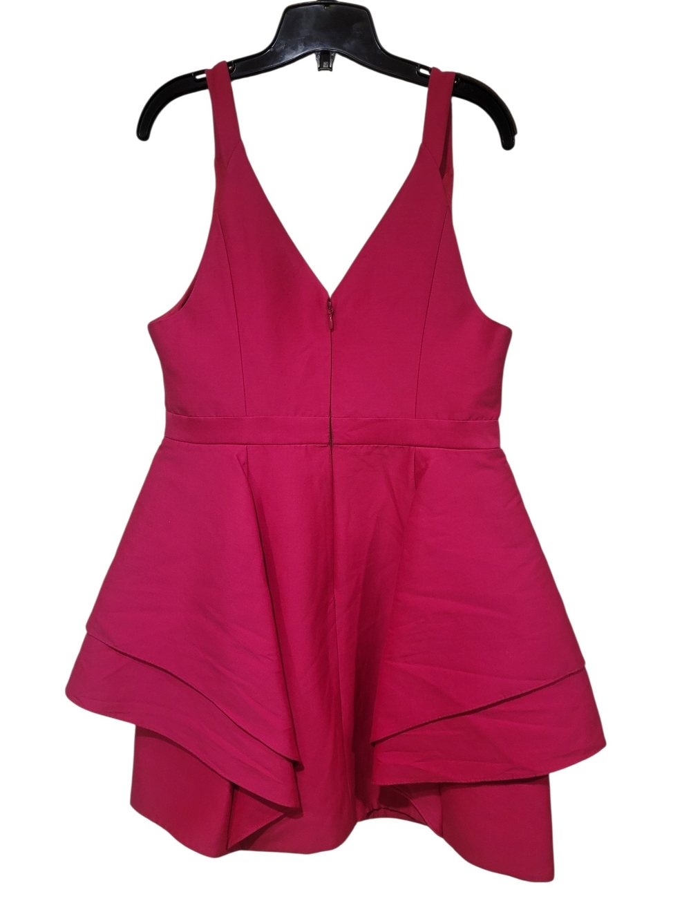 Halston Heritage Fuchsia V-Neck Sleeveless Mini Dress - Picture 2 of 4